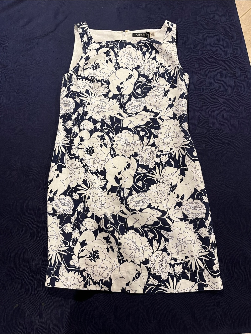 Lauren Ralph Lauren Navy & White Floral Linen dress